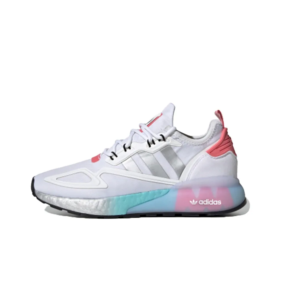 Adidas Originals ZX 2K Boost Дышащий Низкий Топ Casual Женский Белый Серебряный