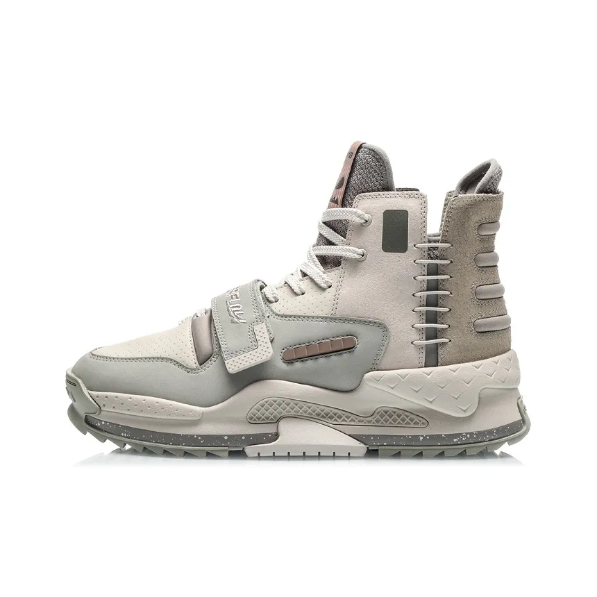 LINING CF Alien Hacker Устойчивый к истиранию Покрытие Высокие кеды для спорта Мужской Серый