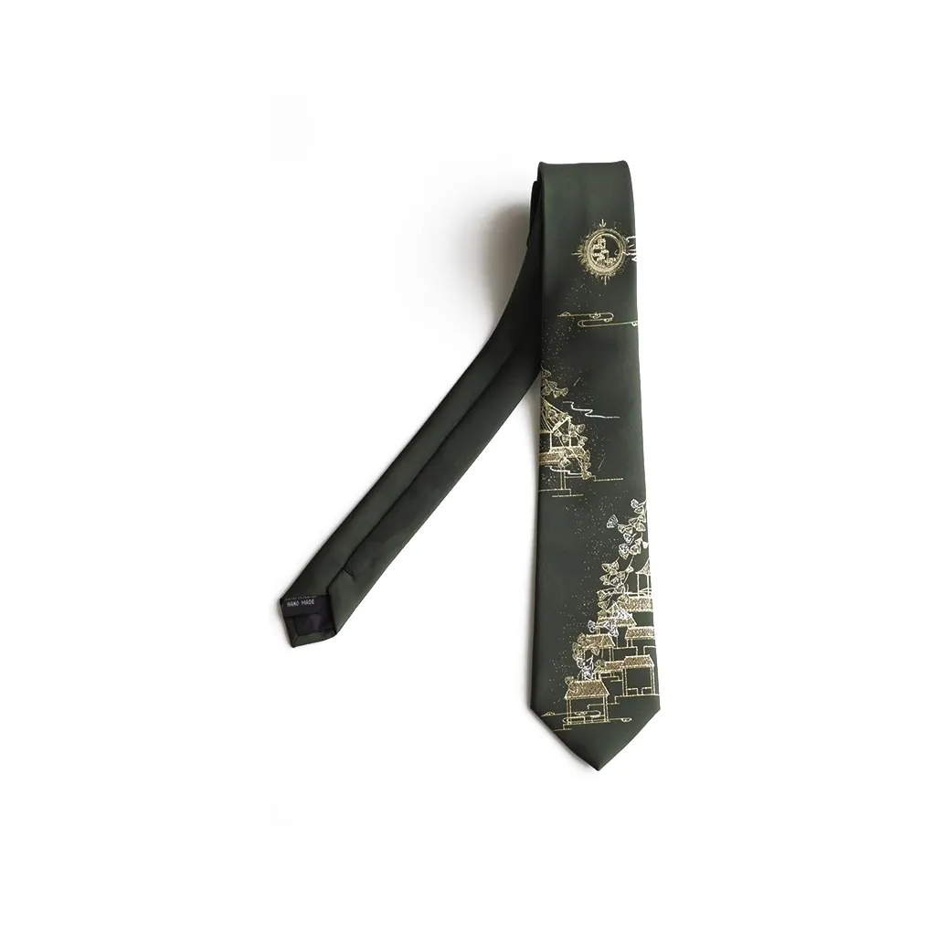 FREE RABBITⅡ Галстуки Оливково-зеленый Унисекс