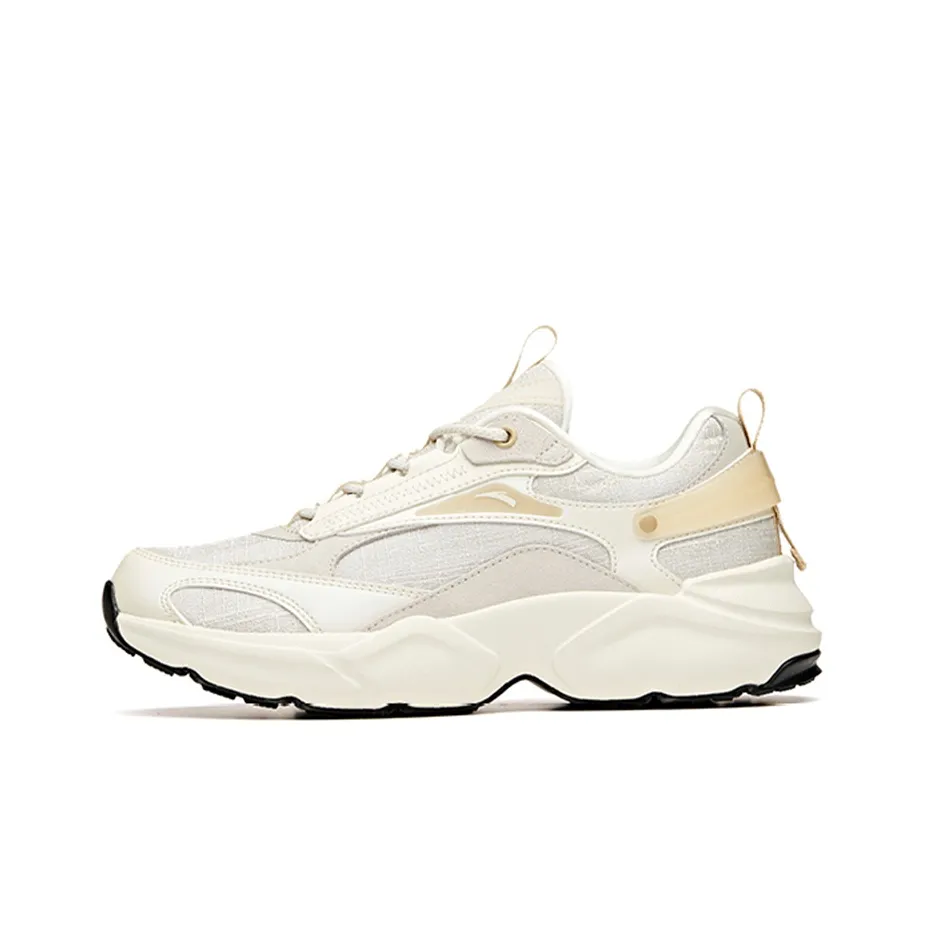 Anta Cushioning Anti-Slip Wear-Resistant Breathability Low-Top Sports Casual Shoes Women's Light Beige