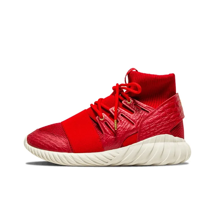Adidas Originals Tubular Doom Китайский Новый Год Нескользящий Легкий Высокий Топ Повседневный Унисекс Красный