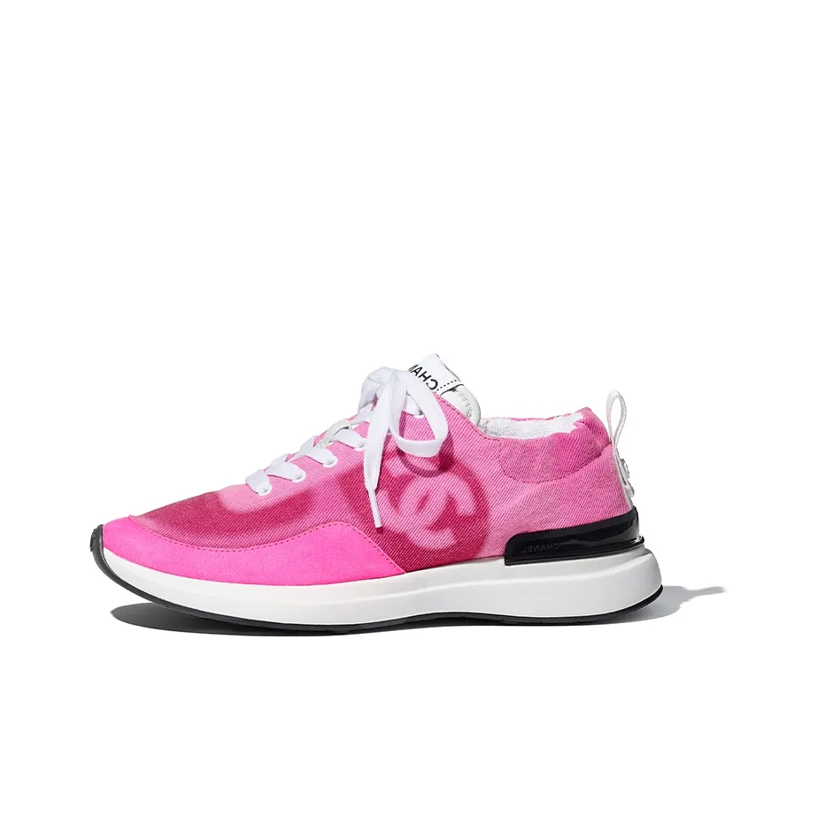 CHANEL Shock Absorbers Slip Resistant, Abrasion Resistant, Breathable Low Top Casual Shoes Women's Neon Pink