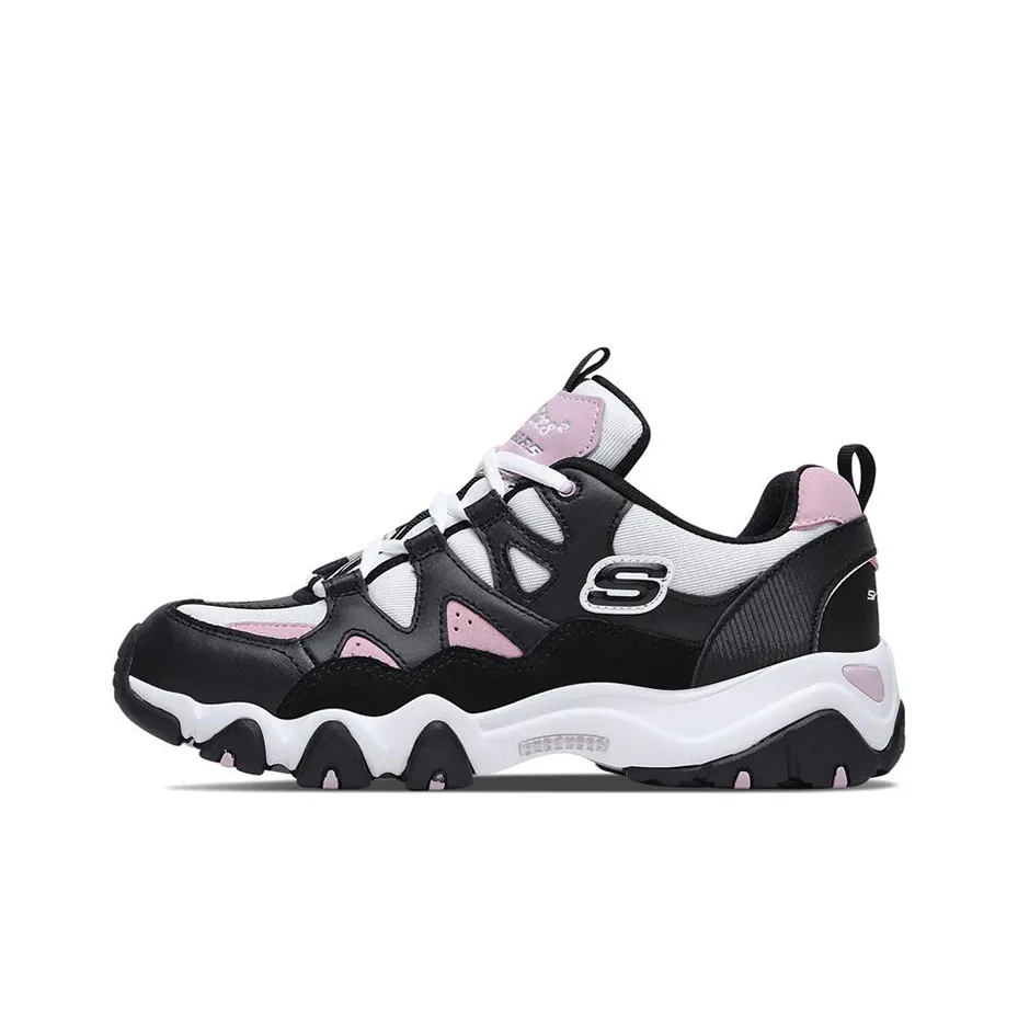 Skechers D'Lites 2.0 Low Top Running Shoes Black/Pink/White Women's