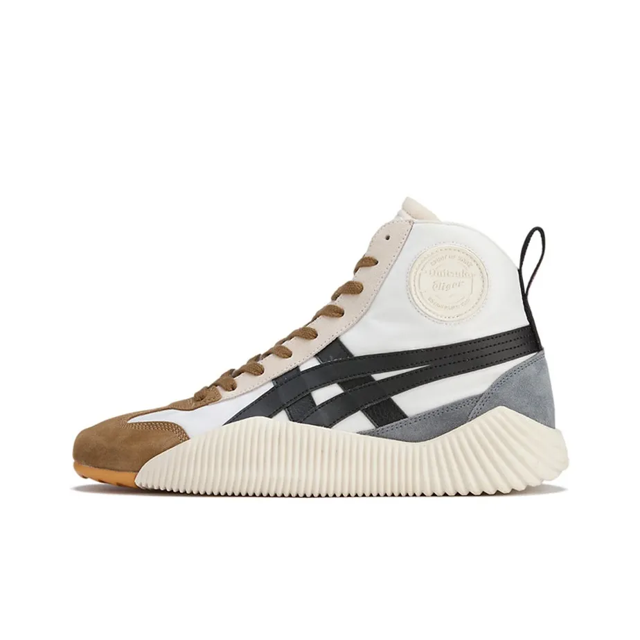 Onitsuka Tiger Acromount Амортизация Износостойкий Высокий Топ Casual Унисекс Белый Коричневый