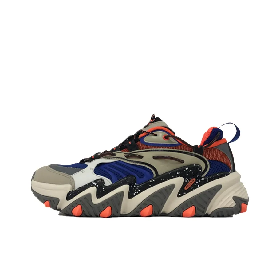 LiNing Cat Paw Cushioning, Wear Resistant Low Top Sports Casual Shoes Men's Royal Blue Gray