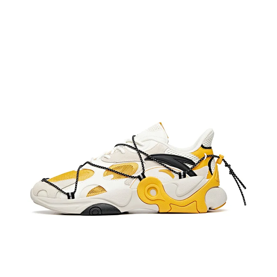 ANTA Амортизация Устойчивый к истиранию Устойчивый к абразивным воздействиям Баланс Низкий Топ Повседневный Мужской Белый Желтый