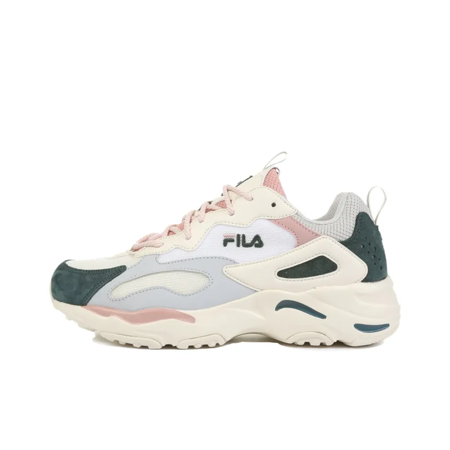 FILA Ray Tracer Low Top Running Shoes White/Pink/Green