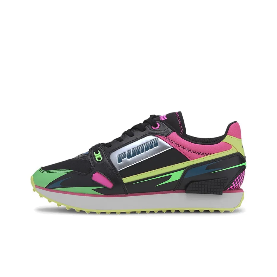PUMA Mile Rider Sunny Getaway Low Топ Casual Женский Черный Фиолетовый Зеленый