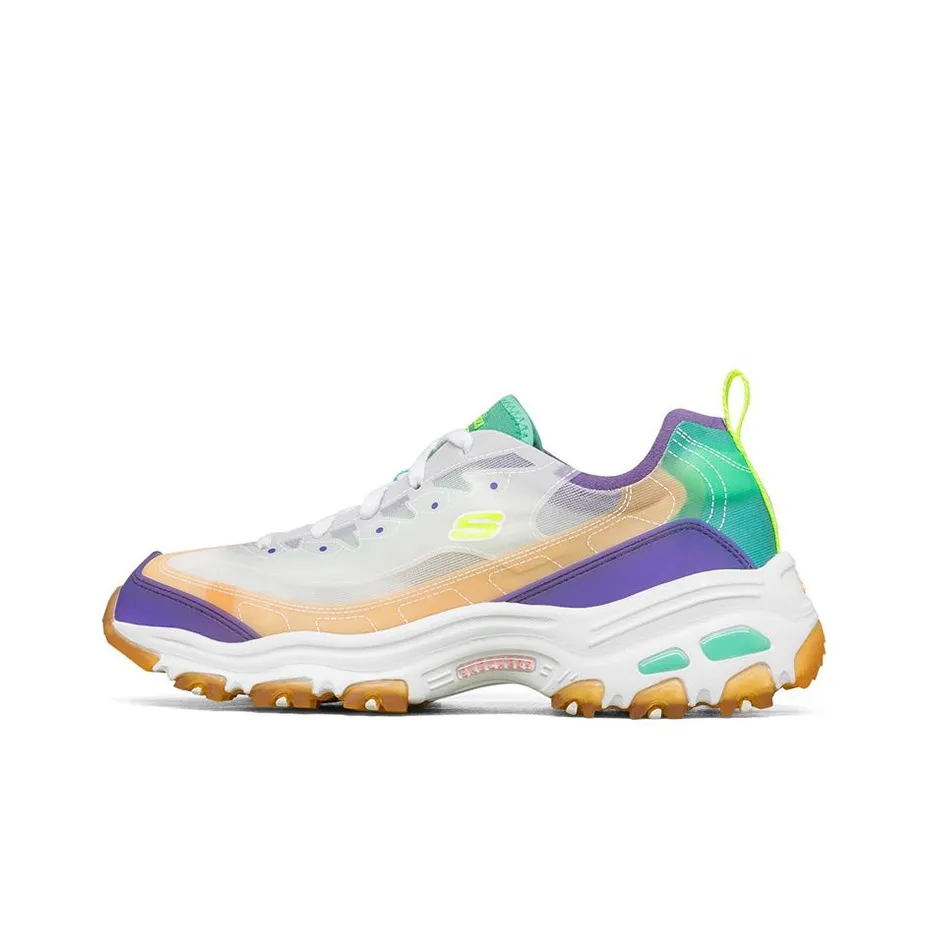 Skechers D'LITES 1.0 Low Top Casual Shoes Women's Purple Green
