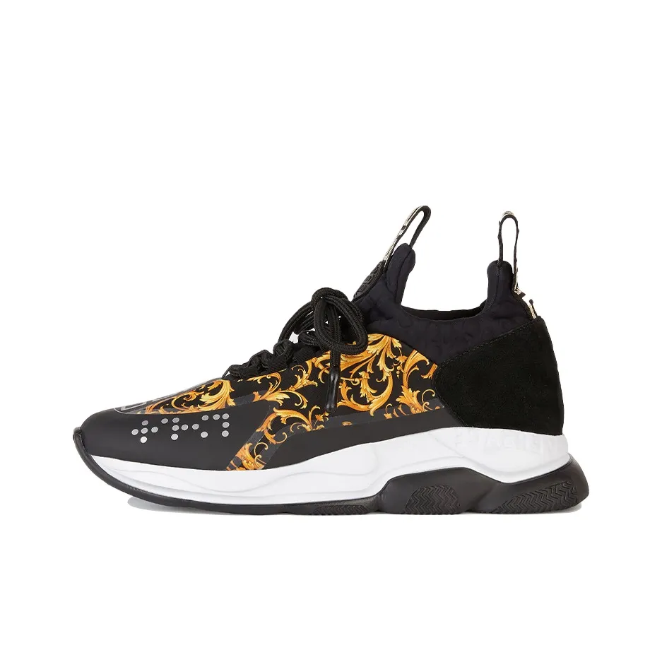 VERSACE Cross Chainer Baroque Print Black White Women's