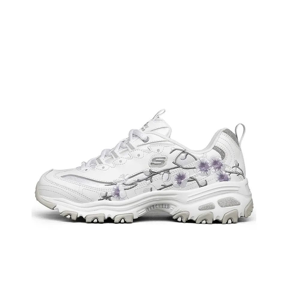 Skechers D'LITES 1.0 Cushioning Anti Slip And Wear Resistant Low Top Casual Shoes Women's White