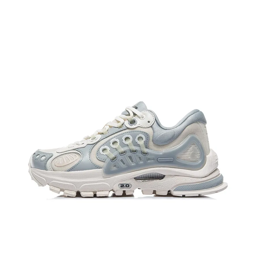 LiNing Shock Absorbers Slip Resistant, Abrasion Resistant, Breathable Low Top Casual Shoes Men's White Gray