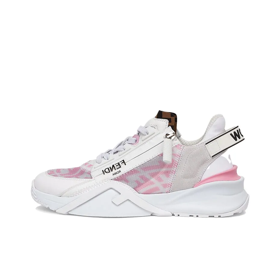 FENDI Women's Flow FF Motif Low 'White Pink Monogram'
