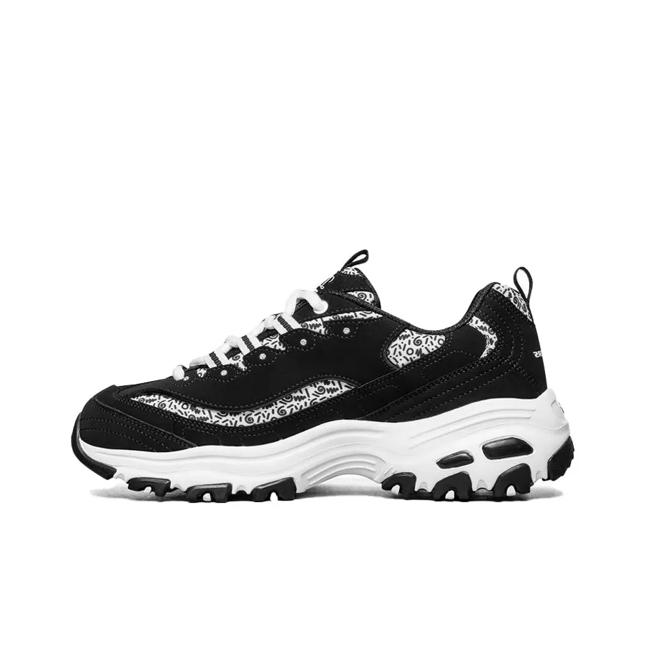 Skechers D'LITES 1,0 Low Топ Кэжуал Женские Белый Черный
