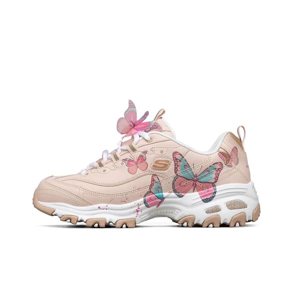 Skechers D'lites 1.0 Low Top Running Shoes Pink Women's