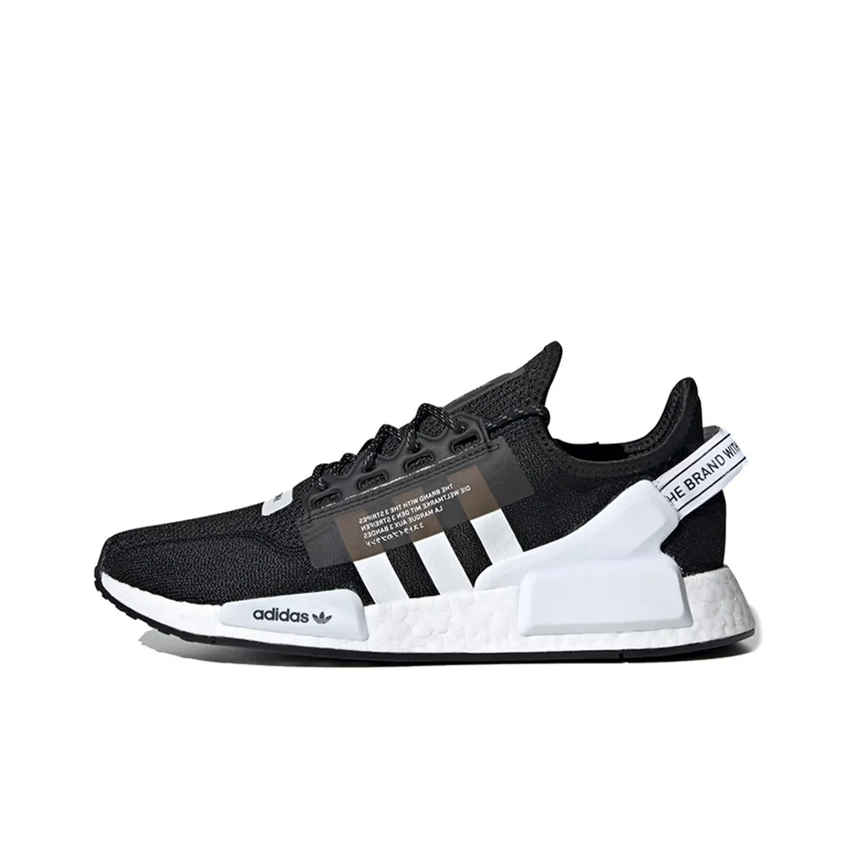 Adidas Originals NMD V2 Противоскользящий Устойчивый к истиранию Легкий Низкий Топ Casual Унисекс Черный Белый