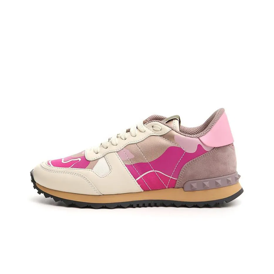 Valentino Anti Slip Wear Resistant Low Top Sports Casual Shoes Women's Fuchsia Pink
