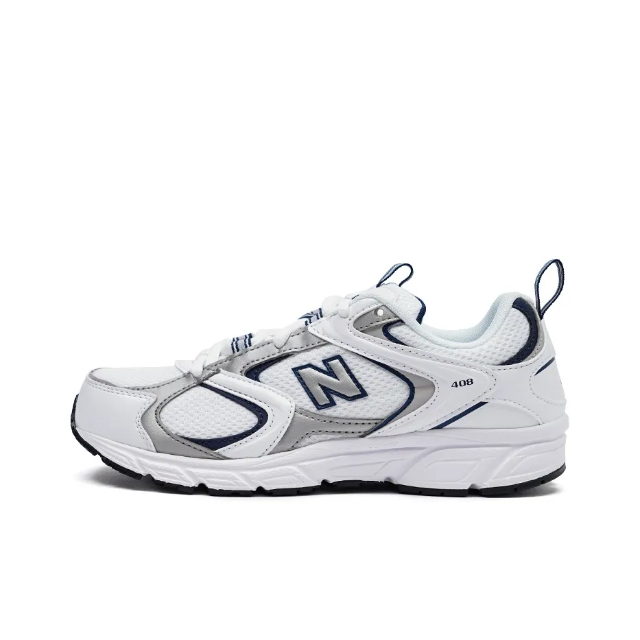 New Balance 408 Амортизация устойчивость к истиранию дышащий низкий верх повседневный унисекс белый серый