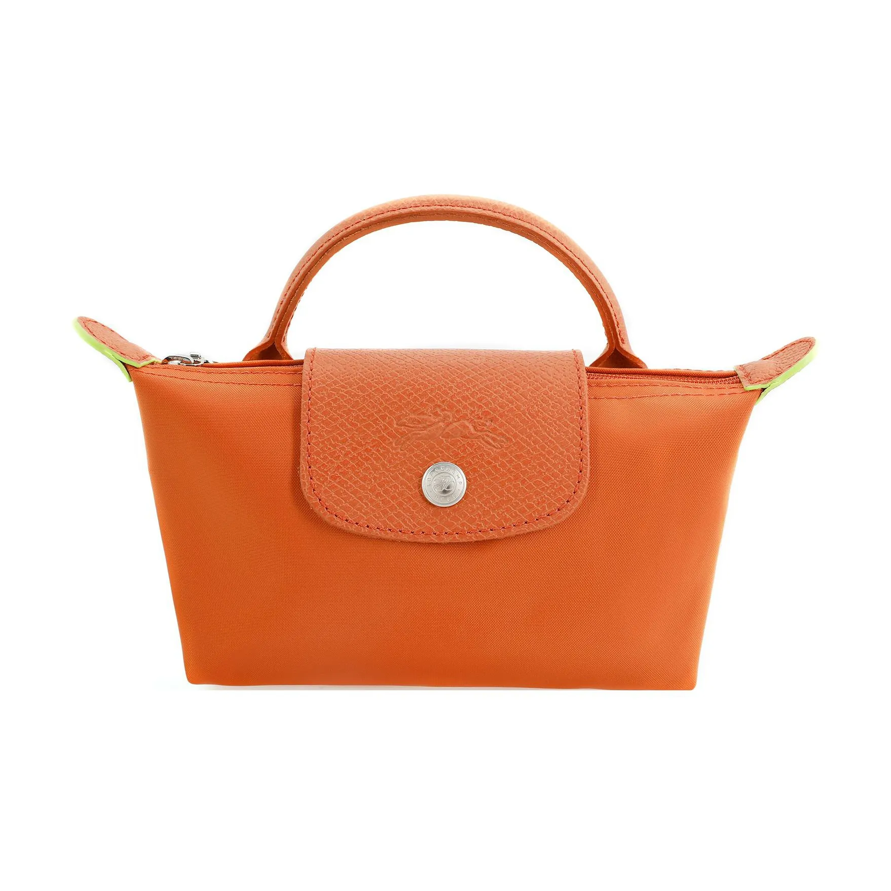 LONGCHAMP Le Pliage Green Переработанный холст с кожей Комбинированная холщовая сумка сумка-пельмени сумка обычного размера женская апельсин