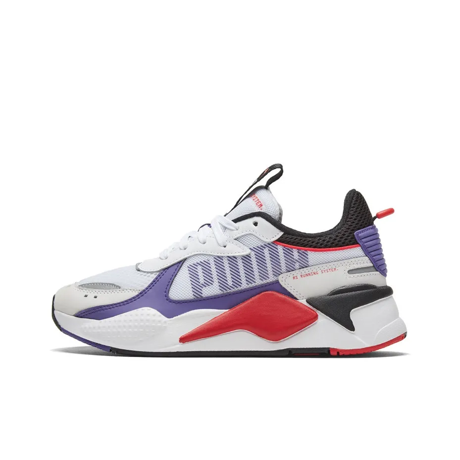 PUMA RS X Смелый Низкий Топ Casual Женские Белый Фиолетовый