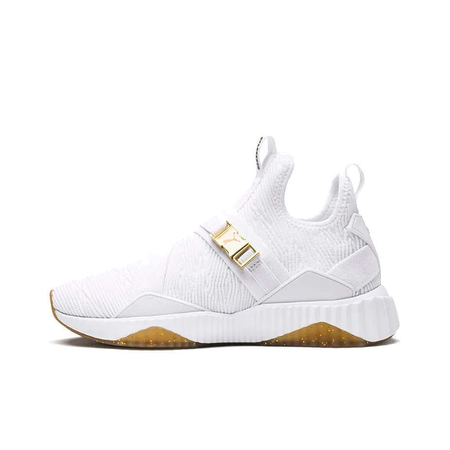 PUMA Defy Varsity Mid 'White Metallic Gold' Women's
