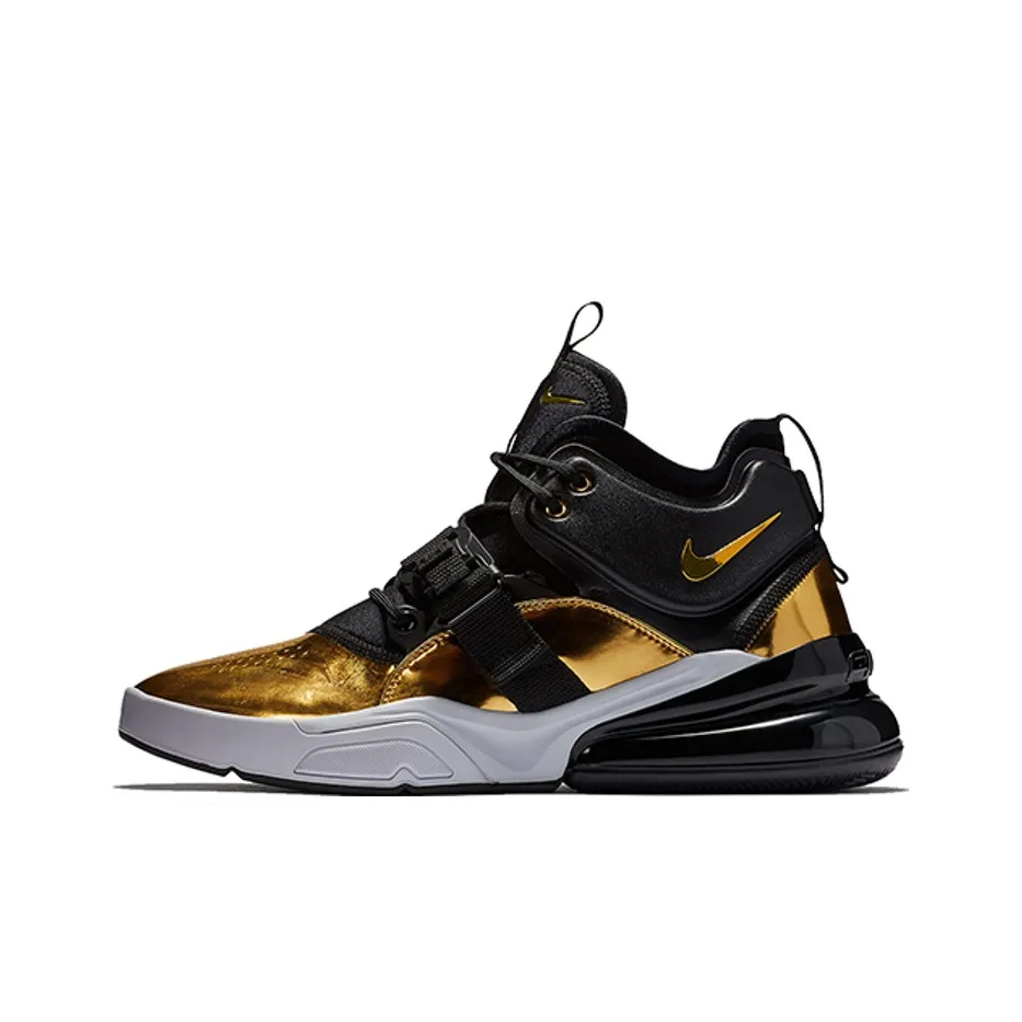 Nike Air FORCE 270 'GOLD STANDARD' Нескользящий Легкий Средний Топ Повседневный Мужской Черный Золото