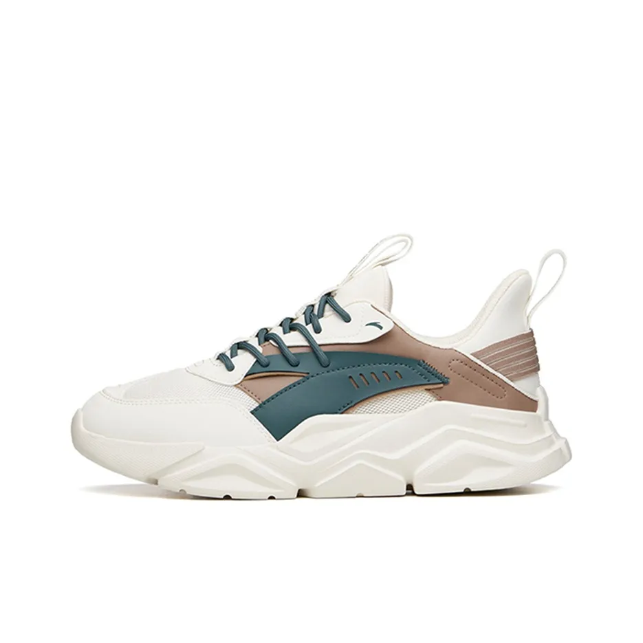 Anta Life Collection Cushioned Anti-Slip Wear-Resistant Breathable Lightweight Low-Top Casual Shoes Men's Green White