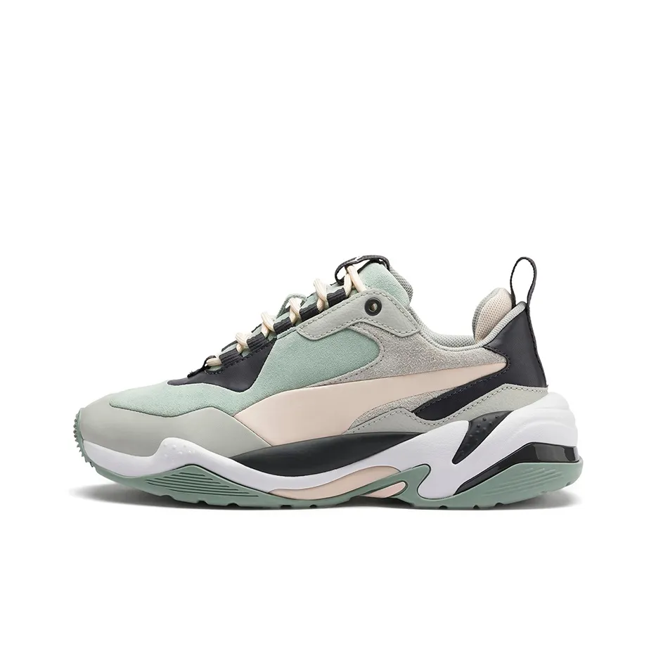 PUMA Thunder Цветной Блок Низкий Топ Casual Женский Серый Зеленый