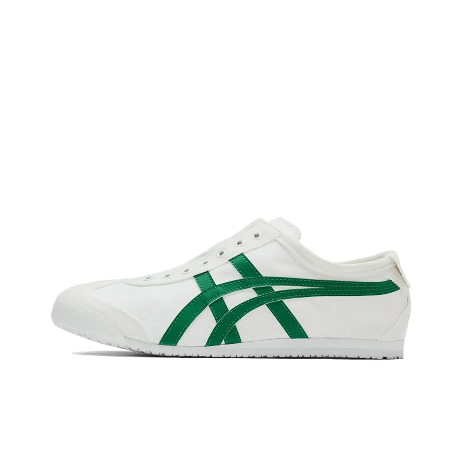 Onitsuka Tiger MEXICO 66 Slip-On Нескользящий Легкий Низкий Топ Повседневная Обувь Унисекс Белый Зеленый