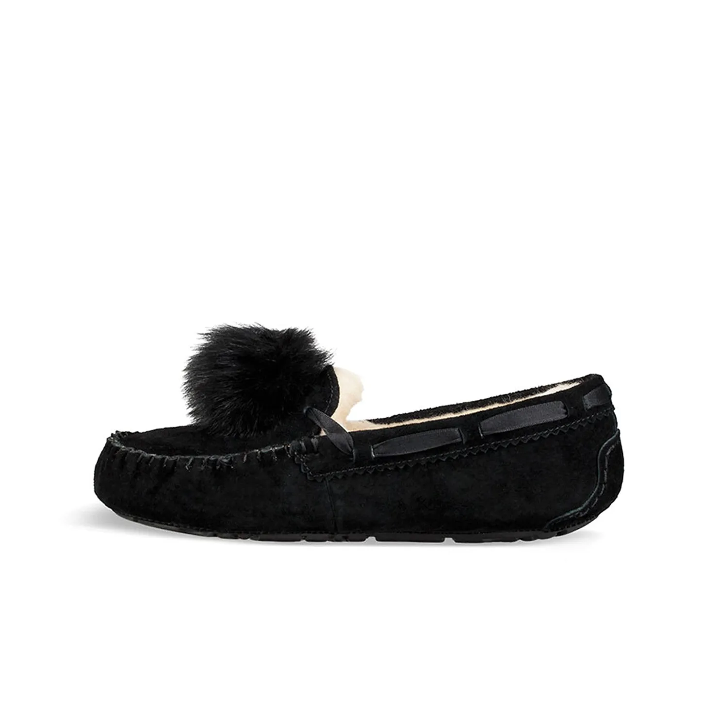 UGG Ansley Bow Glimmer Fleece Lined Shoe Black Women's