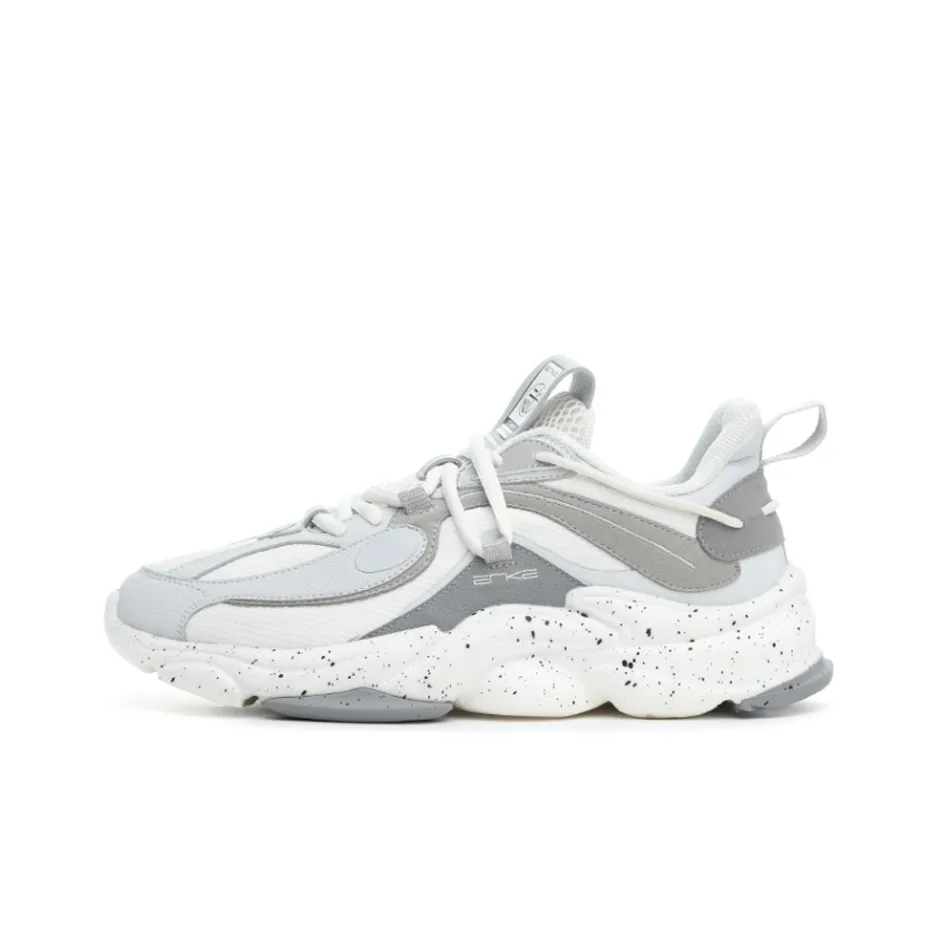 Erke Tien Wu Low-Top Sports Casual Shoes Men's White Gray