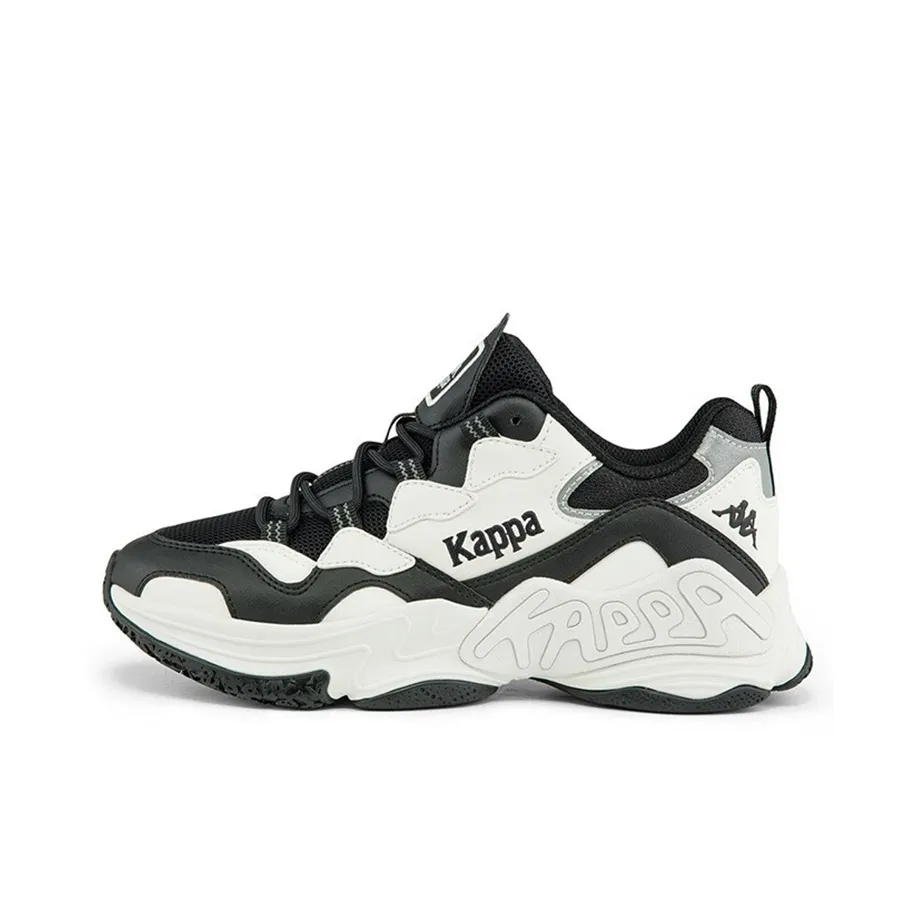 Kappa Cushioned Anti Slip Wear Resistant Breathable Lightweight Low Top Casual Shoes GS Black White