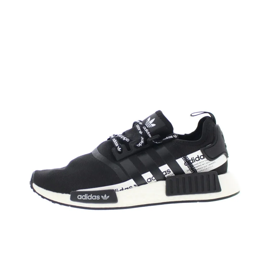 Adidas Originals NMD_R1 Slip Resistant Abrasion Resistant Низкий Топ Casual Унисекс Черный Белый