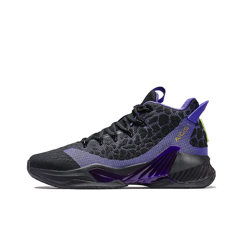 XTEP Амортизаторы Устойчивые к истиранию Высокие Баскетбольные Кроссовки Мужские Черные Фиолетовые