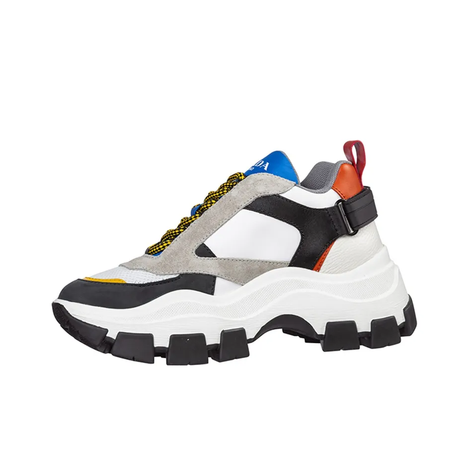 PRADA Pegasus Sneakers Cushioned Slip-Resistant Low-Top Casual Shoes Men's Black White Gray