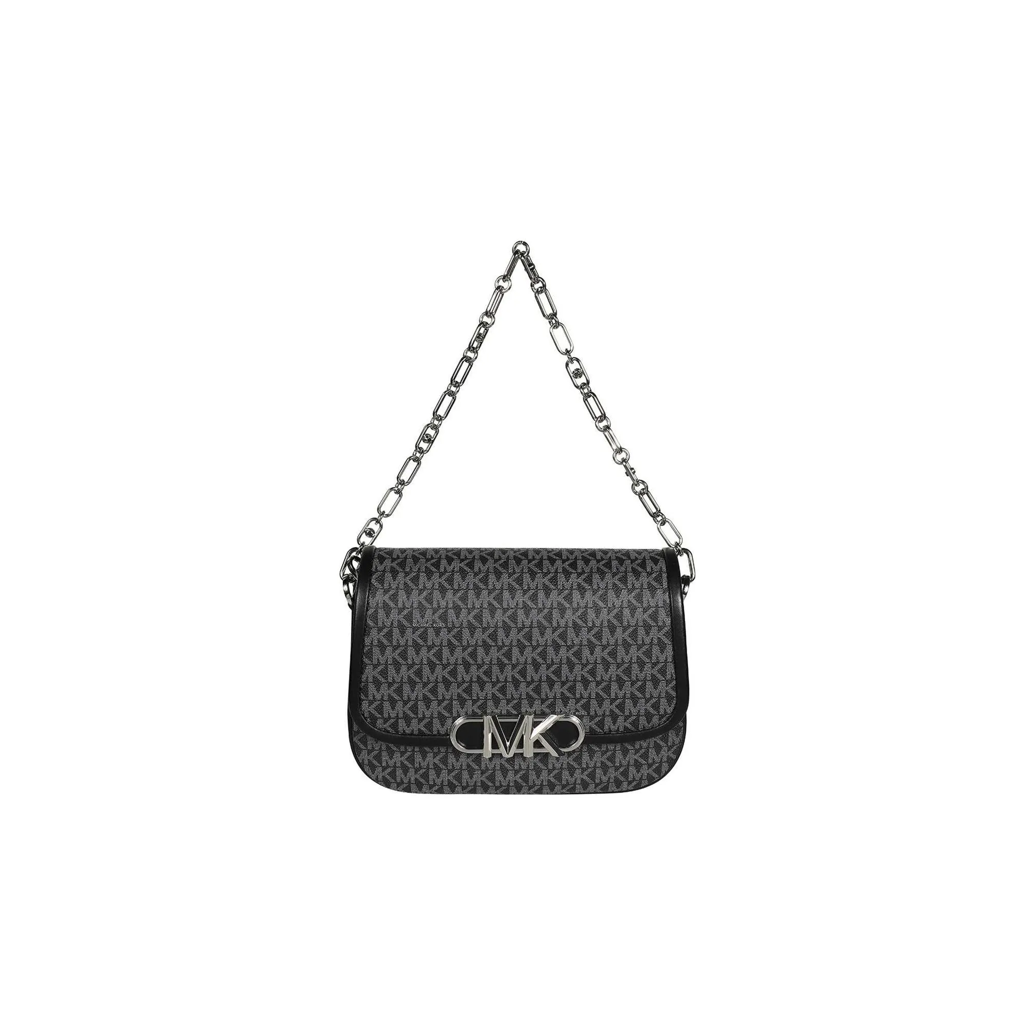 MICHAEL KORS PARKER PVC Messenger Bag Handbag Shoulder Bag Medium Size Women's Black & Gray