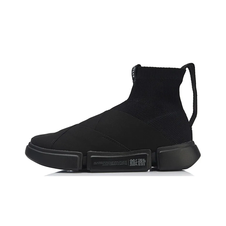 LINING Fashion Week Collection Casual Shoes Men's High Top Black