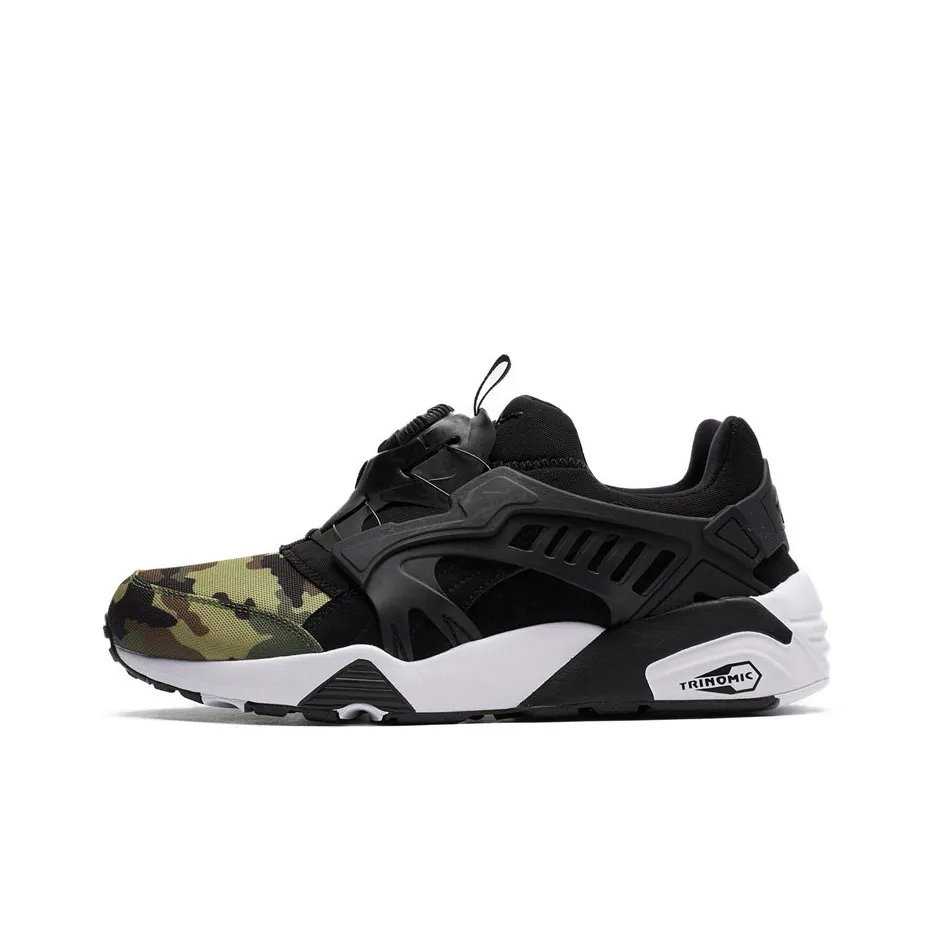 PUMA Disc Blaze CAMO Амортизация Износостойкий Низкий Топ Casual Унисекс Черный Зеленый Белый
