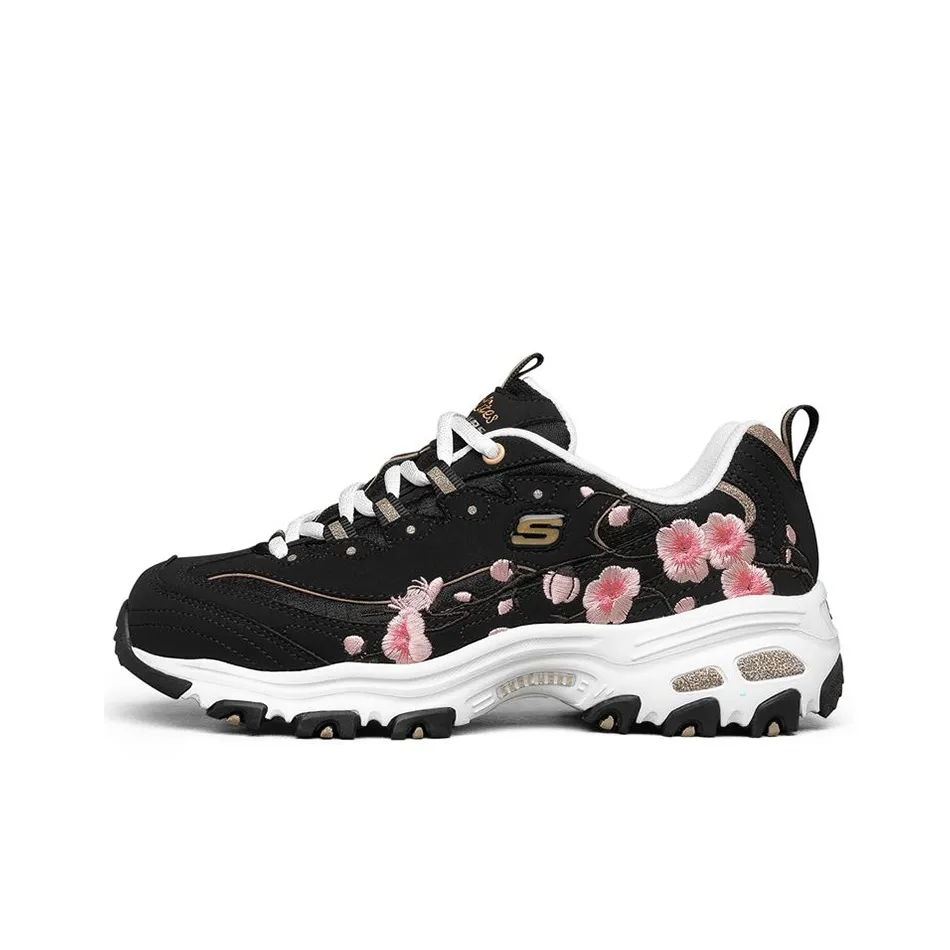 Skechers D'LITES 1.0 Low Top Casual Shoes Women's Black