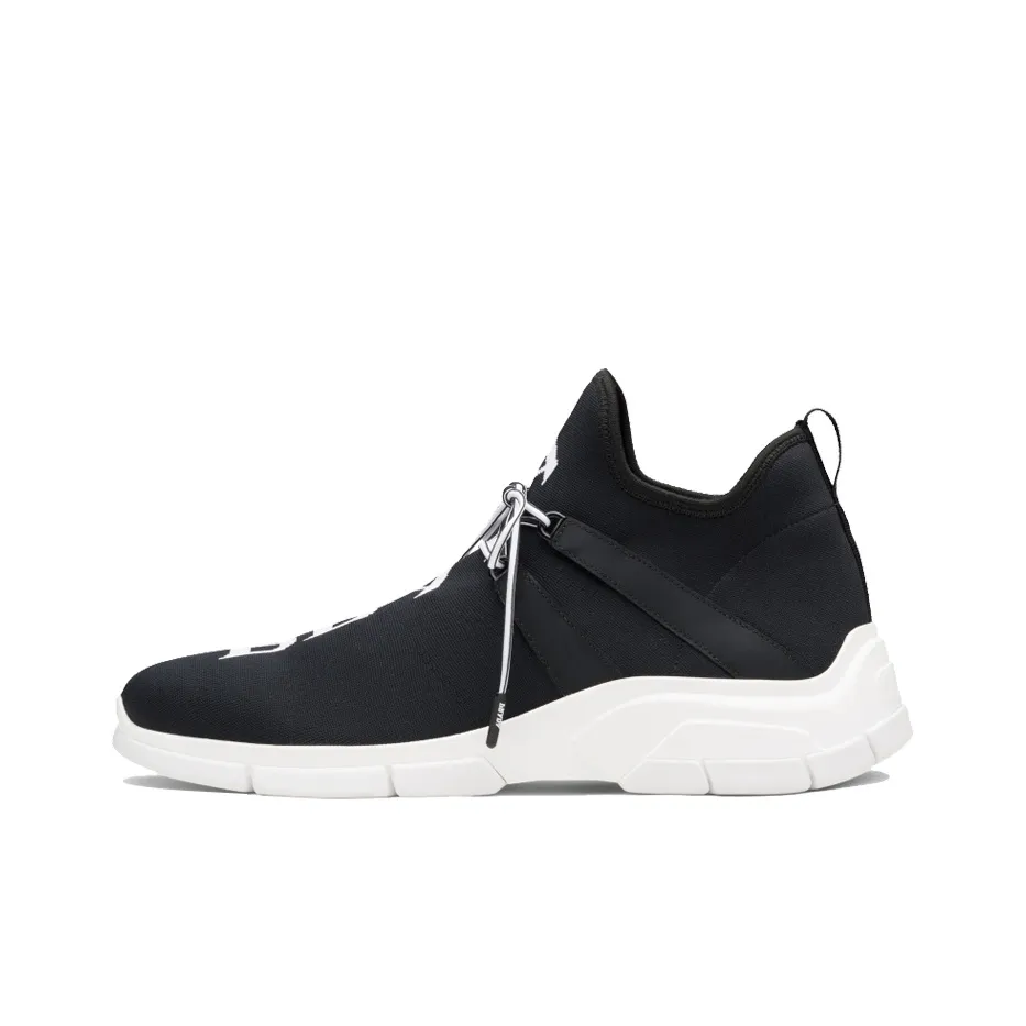 PRADA Knit Fabric Sneaker 'Black White'