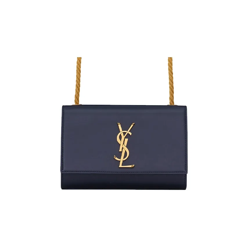 SAINT LAURENT KATE Calfskin Chain Bag, Crossbody Bag, Shoulder Bag Women's Blue