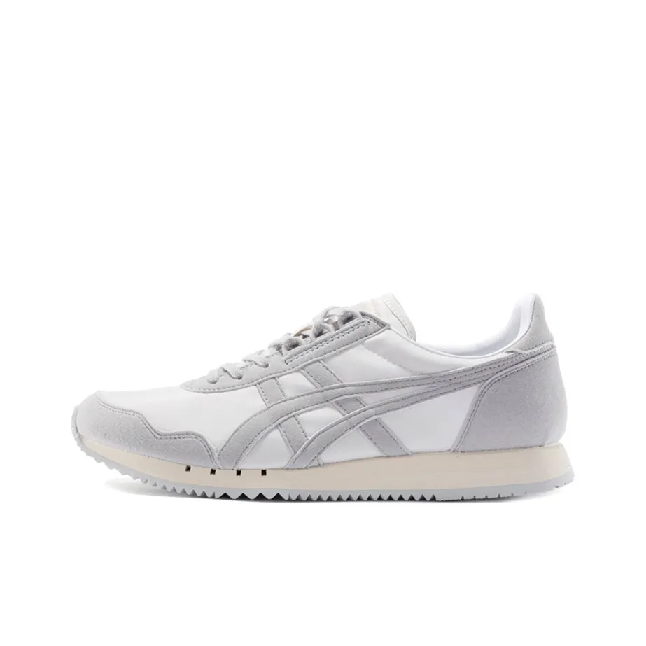 Onitsuka Tiger Dualio Slip Resistant Abrasion Resistant Дышащий Низкий Топ Casual Унисекс Экрю Серый