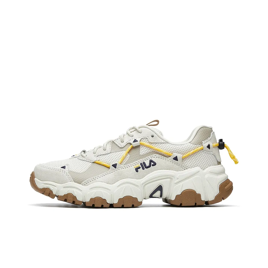 FILA Cat Claw Breathable Low Top Casual Shoes Women's Gray White Yellow