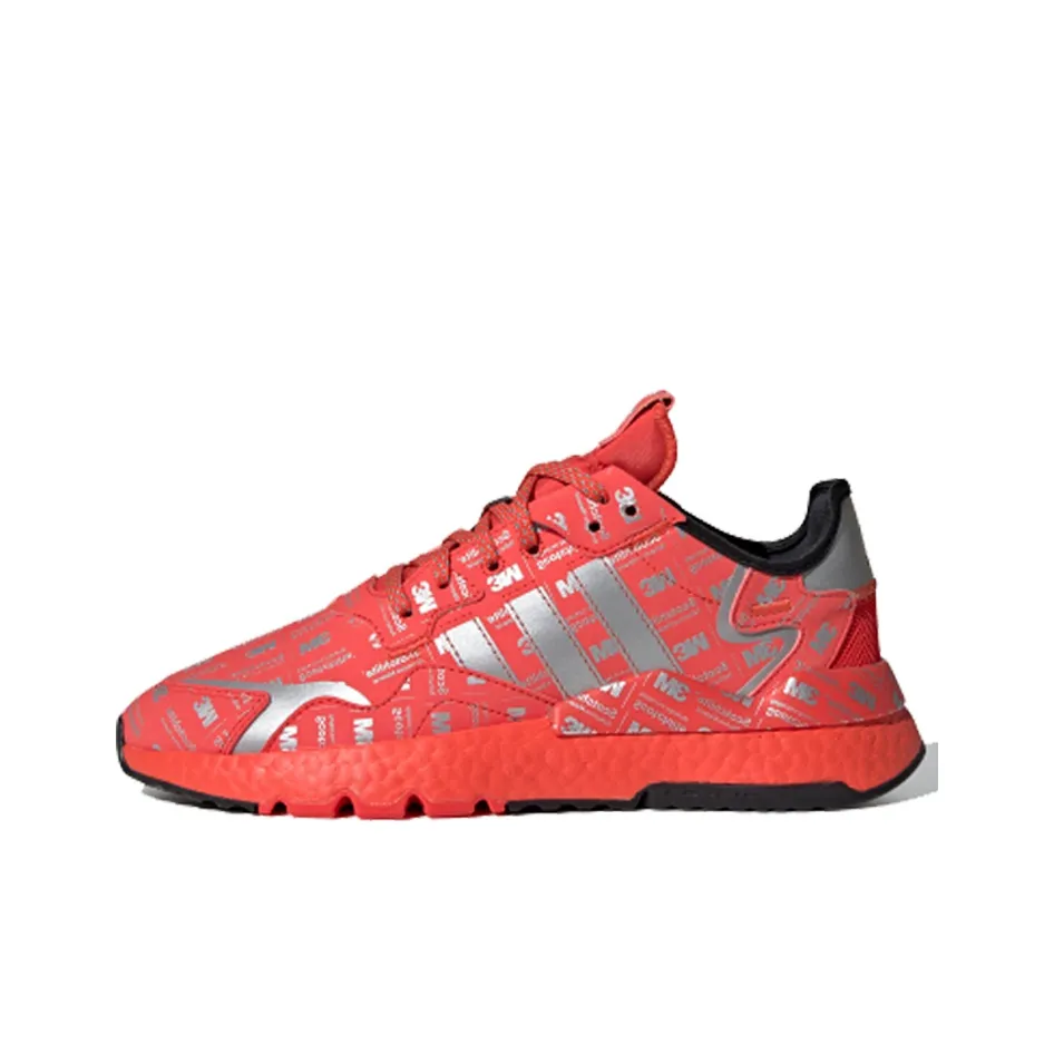 Adidas Originals Nite Jogger Амортизация Низкий Топ Повседневный Мужской Красный Серебряный