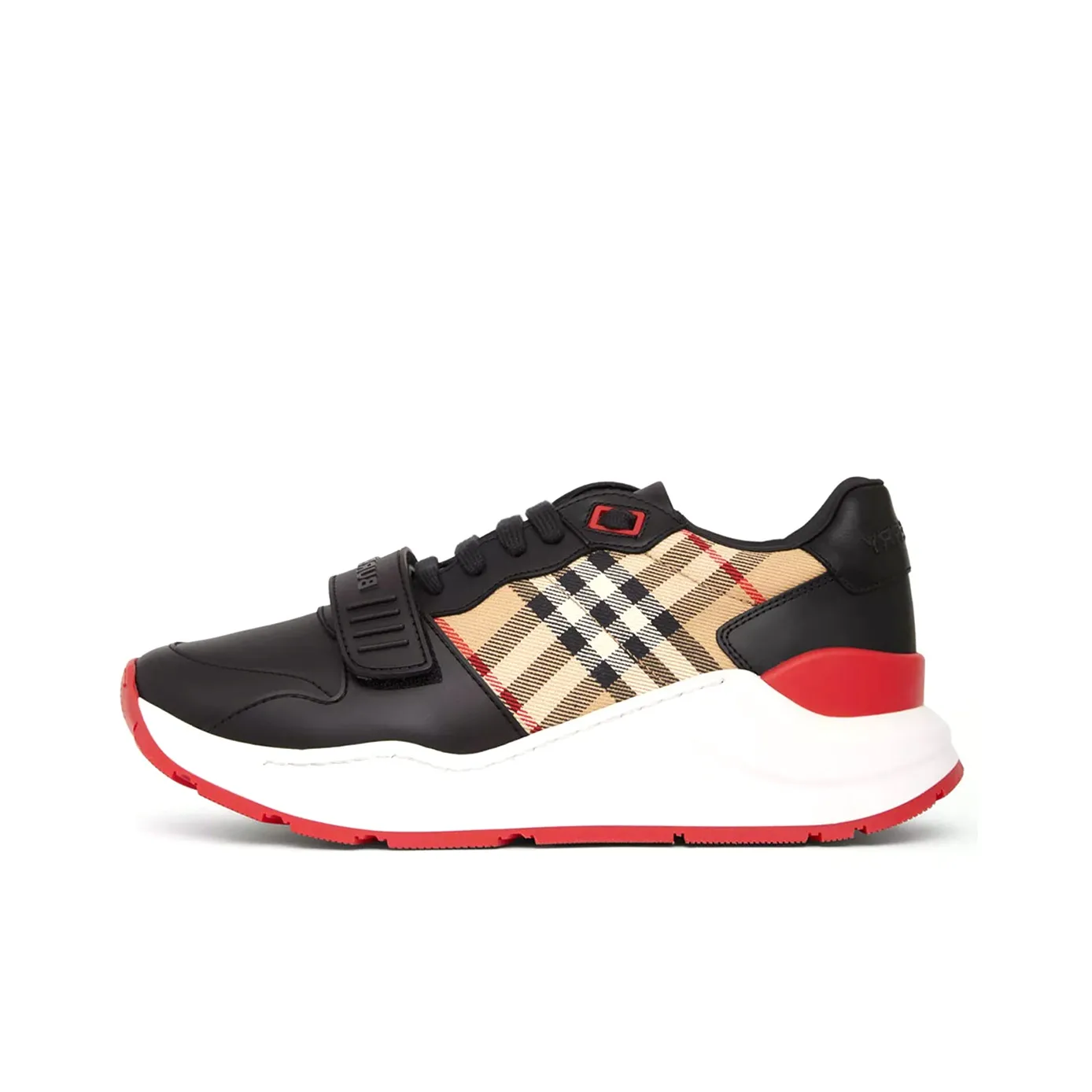burberry Rundschal Ramsey Black Leather Vintage Check Women's