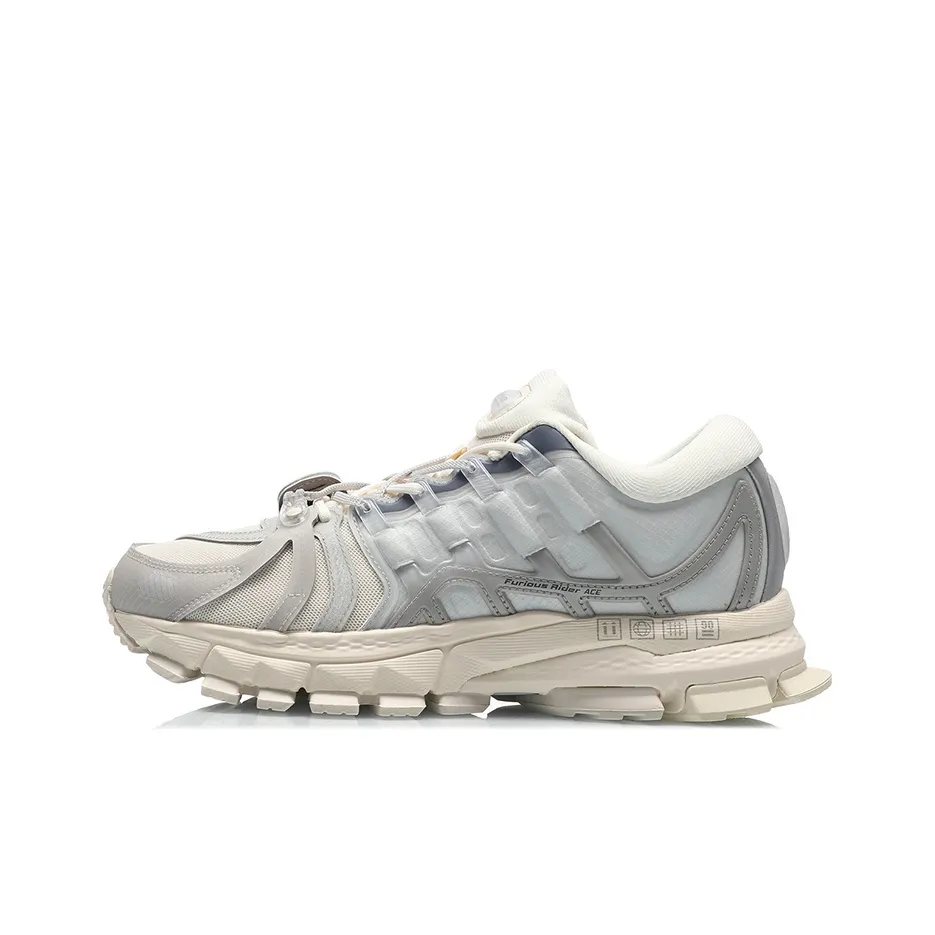 LiNing Furious Rider ACE1.5 Anti Slip Wear Resistant And Impact Resistant Low Top Casual Shoes Unisex Silver Fish Gray