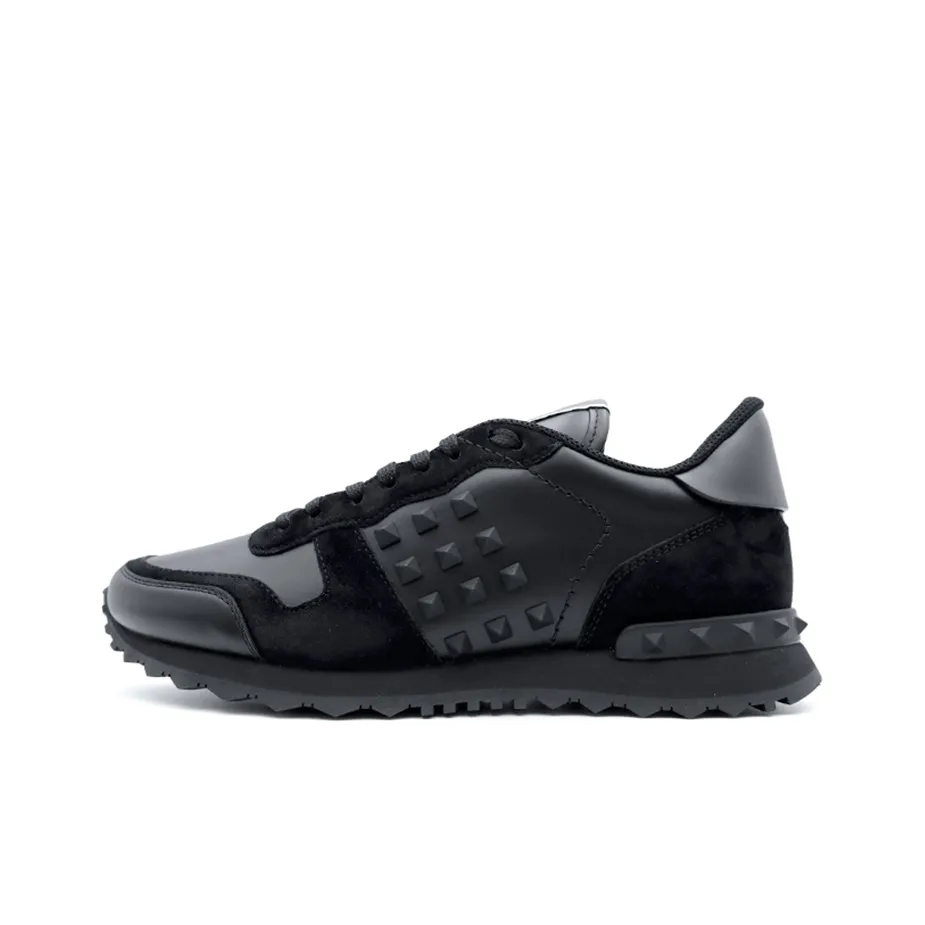 Valentino Garavani Rockstud Rockrunner Leather Black Black
