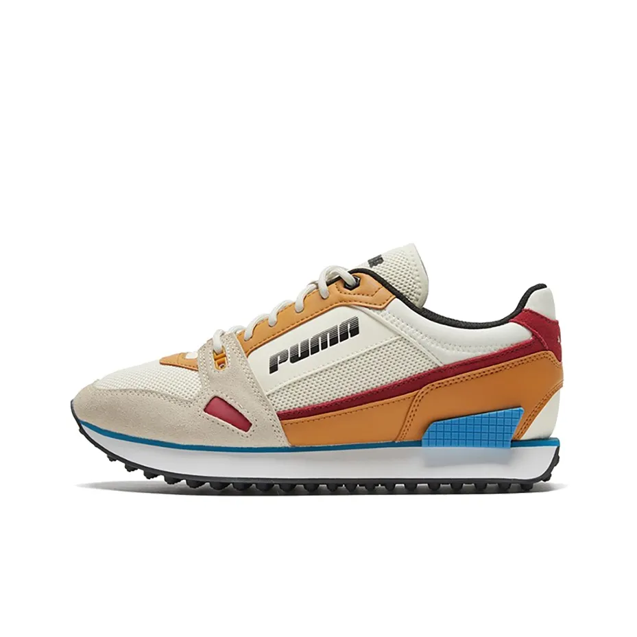 PUMA Mile Rider Rf Low Топ Кэжуал Женский Хаки Желтый Белый