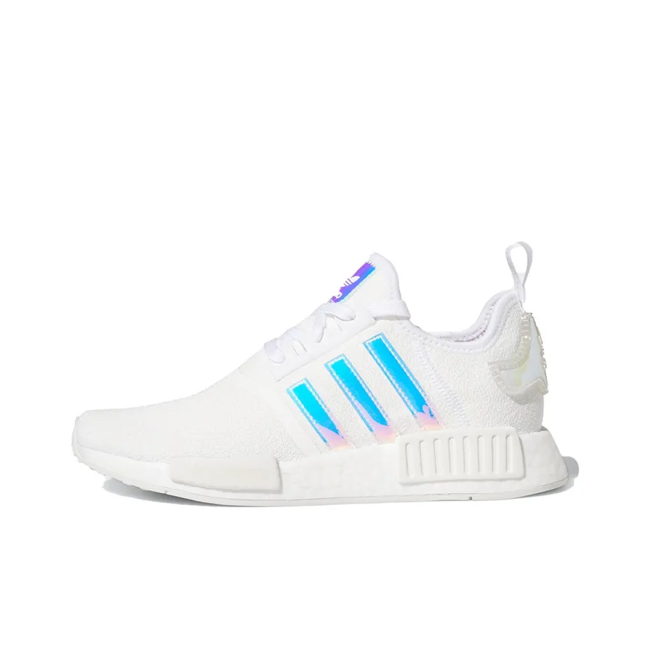 Adidas Originals NMD_R1 Casual Shoes Women's Low Top White/Blue/Pink