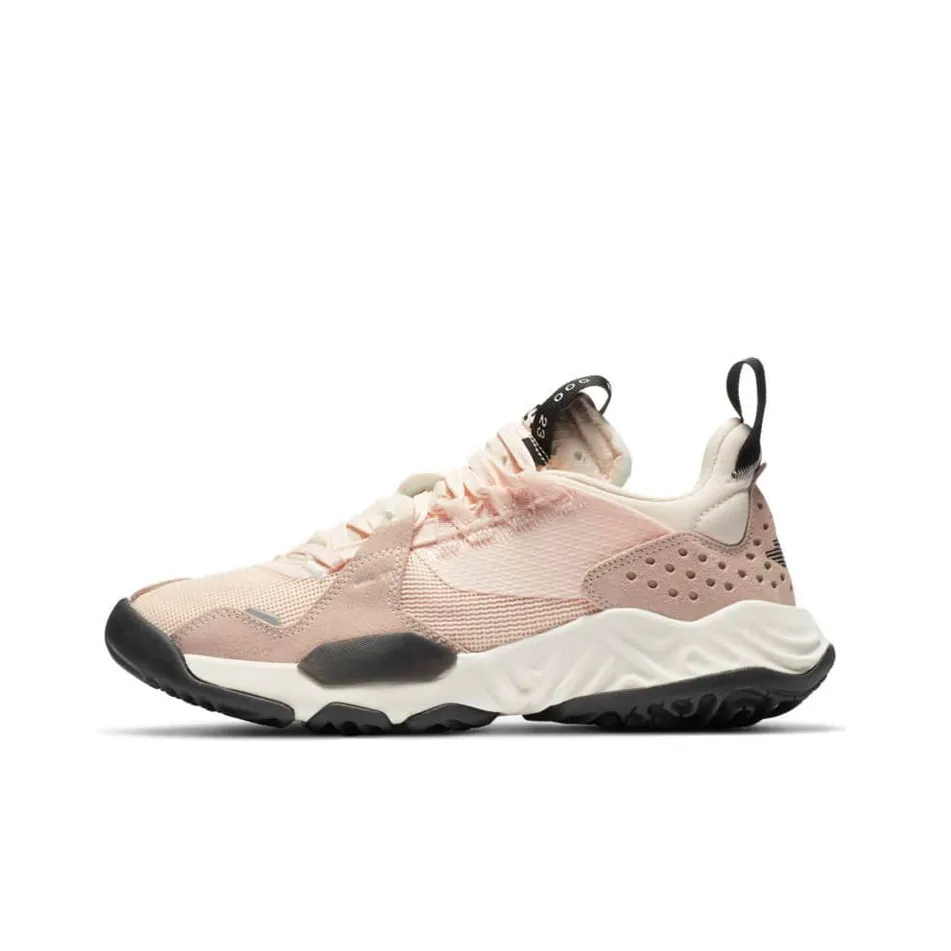 Джордан Delta Shock Absorbers Нижняя юбка Устойчивая к истиранию Низкий топ Повседневный Женский Черный Розовый